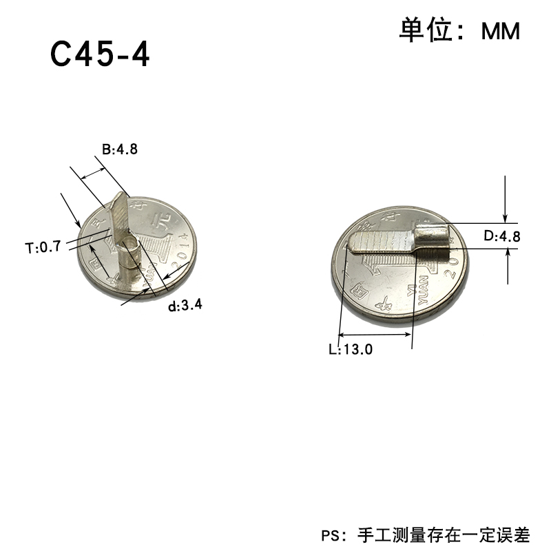 极速C45-4平方插针插片空开接线端子铜鼻子100只DZ47冷Z压紫铜焊