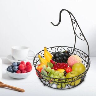 极速Metal Wgire Fruit Basket with Hanging Hook for Holding