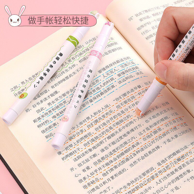 极速Funny Double Line Patttern Outline Marker Pen Hand Copy