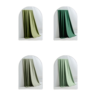 极速窗帘纯色丝绒遮光全r遮光卧室2022年新款 法式 轻奢绿色挂钩式