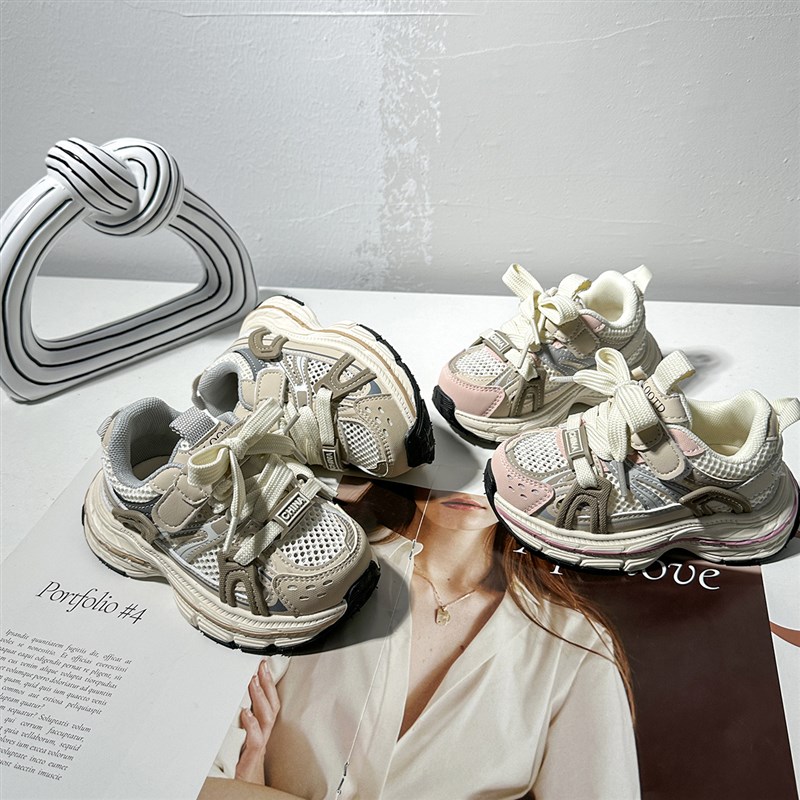 宝宝鞋子女宝学步鞋夏季新款男宝老爹鞋1-2一3岁小童鞋网鞋运动鞋