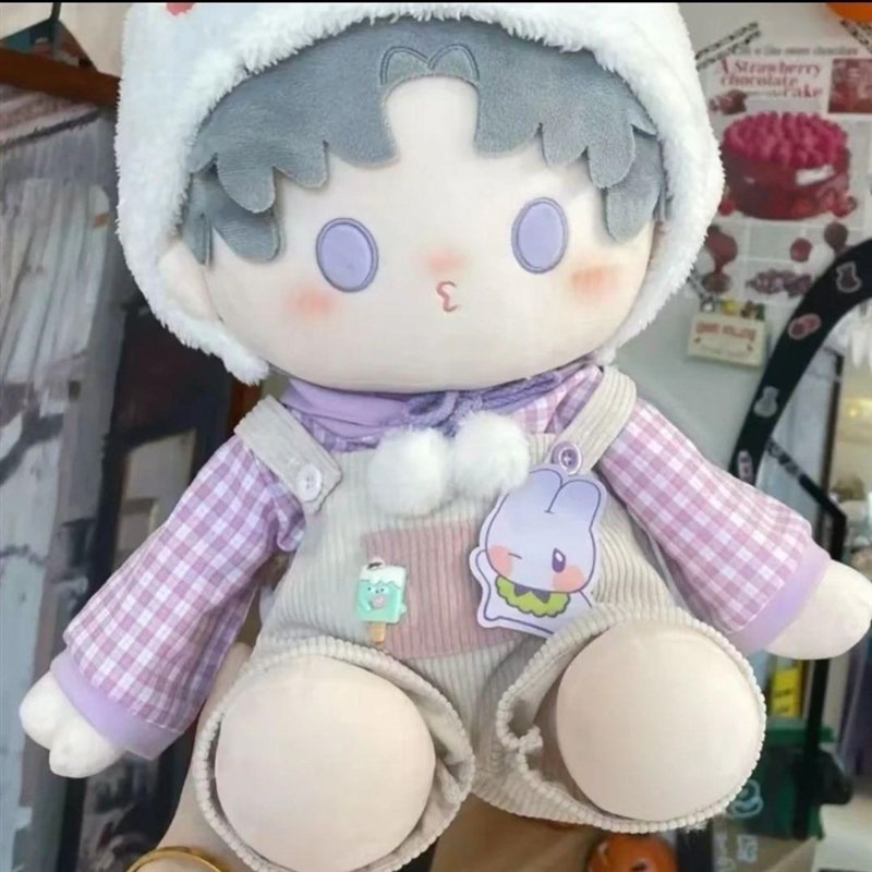 40cm娃衣背带裤娃衣坐姿棉花娃娃娃衣套装40厘米玩偶帽子现货正品