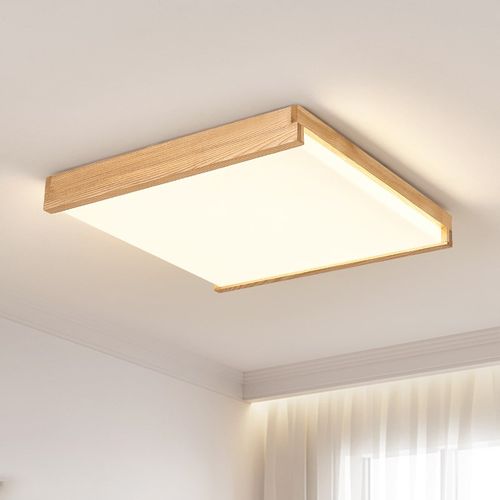 全光谱卧室灯主卧2024新款白蜡木原木风氛围护眼餐厅书房吸顶灯