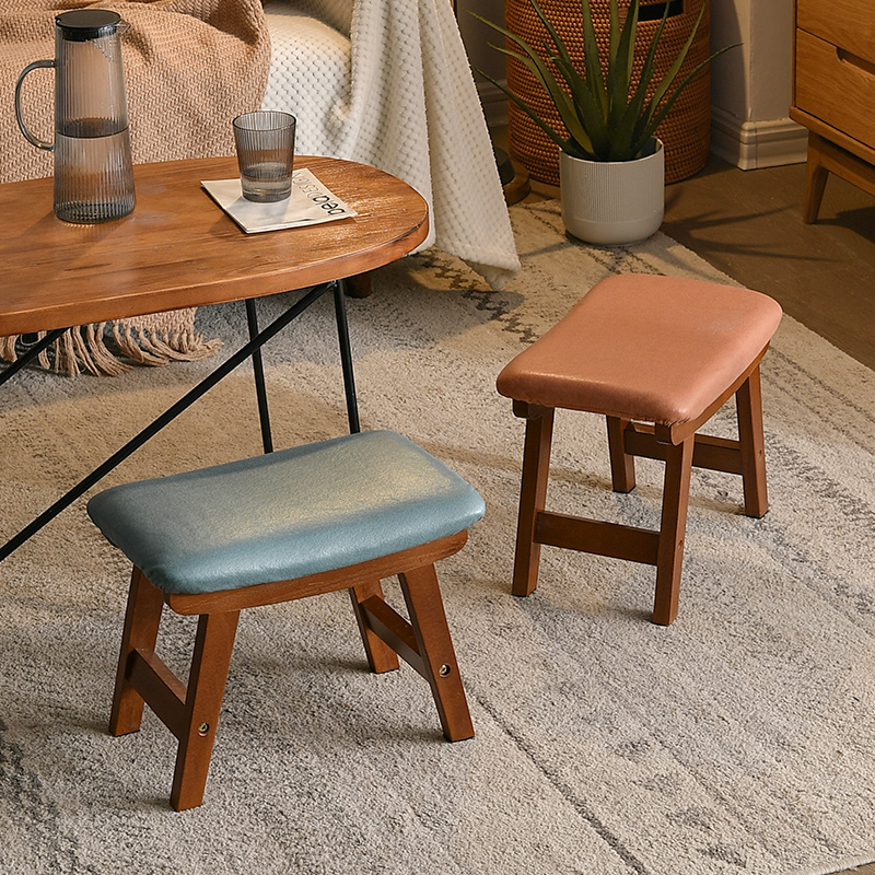 小板凳家用时尚矮凳现代简约实木凳子方凳客厅茶几凳儿童换鞋凳子