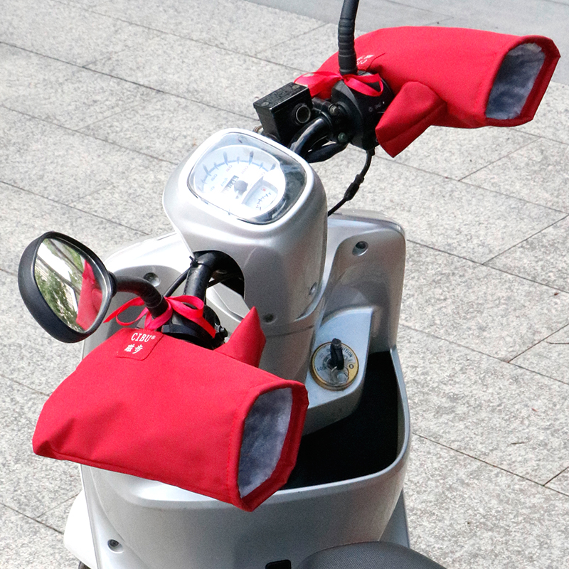 电动车手把套冬季保暖防水防寒挡风电动自行电瓶车加厚加绒把手套