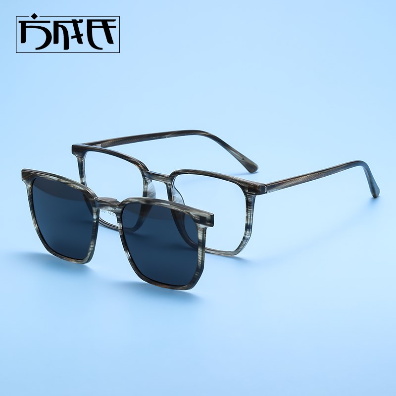 磁吸眼镜近视男女款偏光套镜配度数墨镜开车专用眼睛框架可上翻