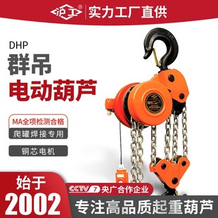 沪工电动倒链环链葫芦1T2T吨3吨5T10吨3M6米群吊T葫芦爬架电动葫