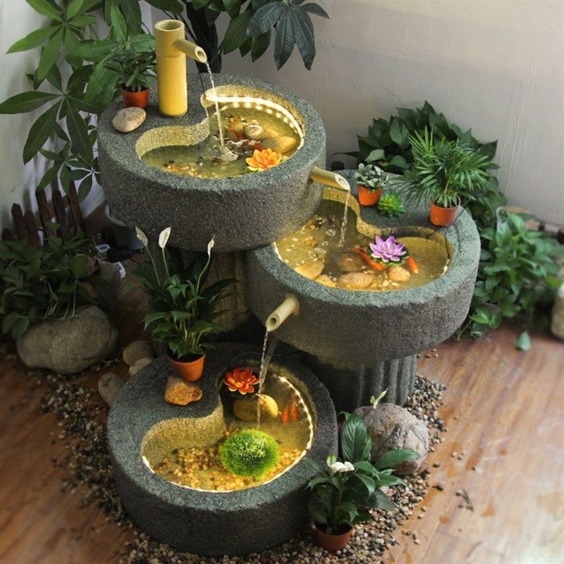 日式流水喷泉鱼池水景t客厅阳台庭院加湿器鱼缸落地招财摆件,家居饰品,流水摆件,淘宝优惠券,粉丝福利购,淘宝优惠卷