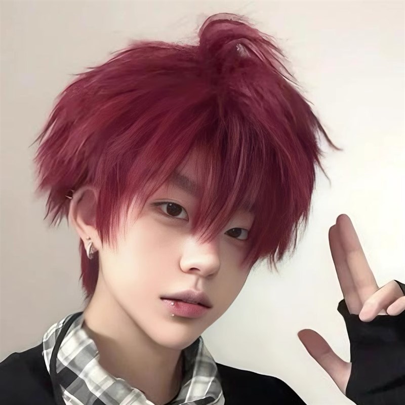 微分假发碎盖男红发假毛韩系短直发氛围帅哥齐碎刘海蓬松整顶头套