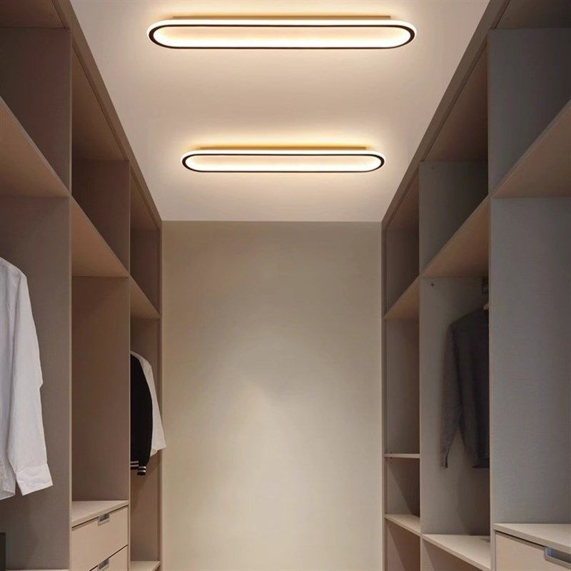 长条过道走廊灯阳台灯超薄led吸顶灯北欧现代简S约卧室衣帽间灯具