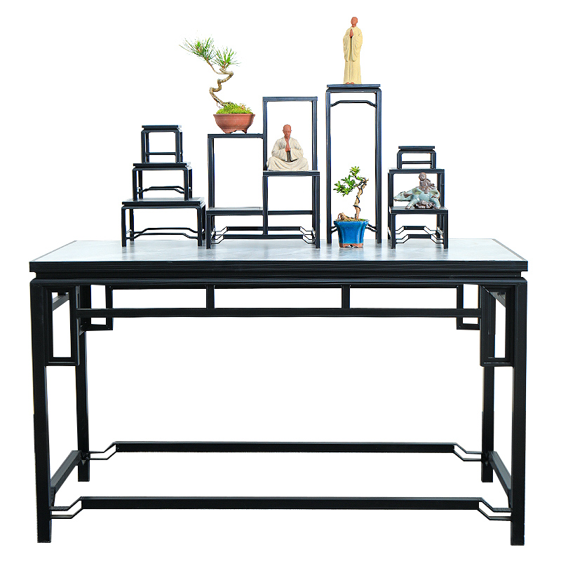 盆景铝合金案台盆景底座盆景托架室外花架户外长方形托台大型盆景