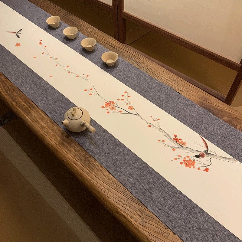 茶台专用垫手绘防水m茶席禅意新中式桌旗茶桌棉麻茶垫中国风布艺,居家布艺,茶席,淘宝优惠券,粉丝福利购,淘宝优惠卷