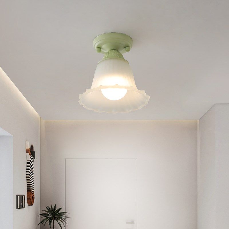 奶油风过道吸顶灯 新款花瓣灯现代简约走廊玄关灯衣帽间入户灯具