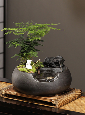 招财流水摆件循环水客厅茶几办公室桌面水景喷泉装饰乔迁开业礼品