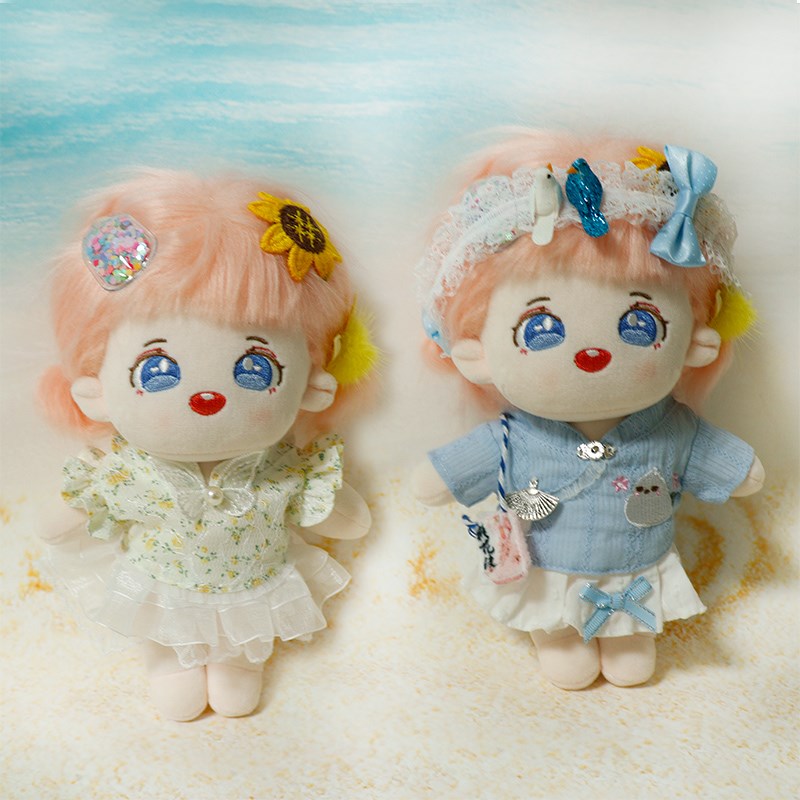 20cm棉花娃娃衣古装中国风y汉服裙套装玩偶替换手作背带裤衬衫