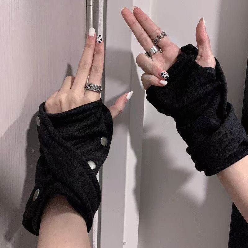 朋克Y2k半指手套原宿风超酷嘻哈舞蹈手套街舞配饰
