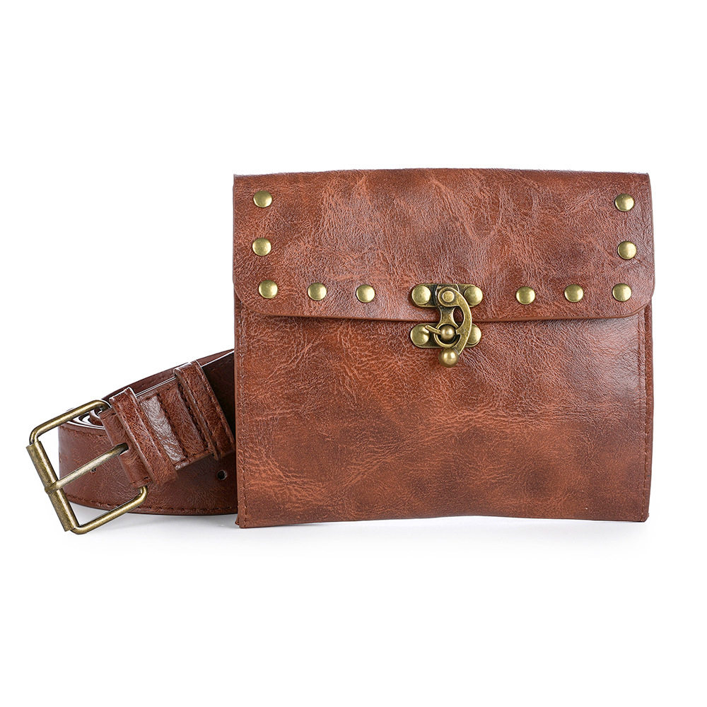 海外蒸汽朋克cosplay皮带包欧美复古女士腰包迷你户外手机零钱包