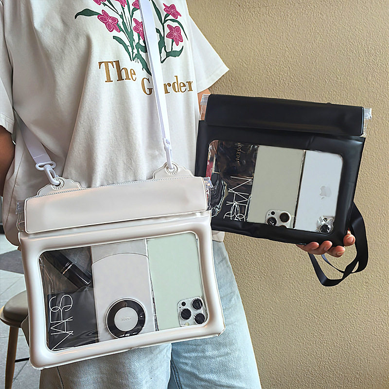 手机防水袋四层密封漂流温泉玩水漂浮气囊防水挎包腰包