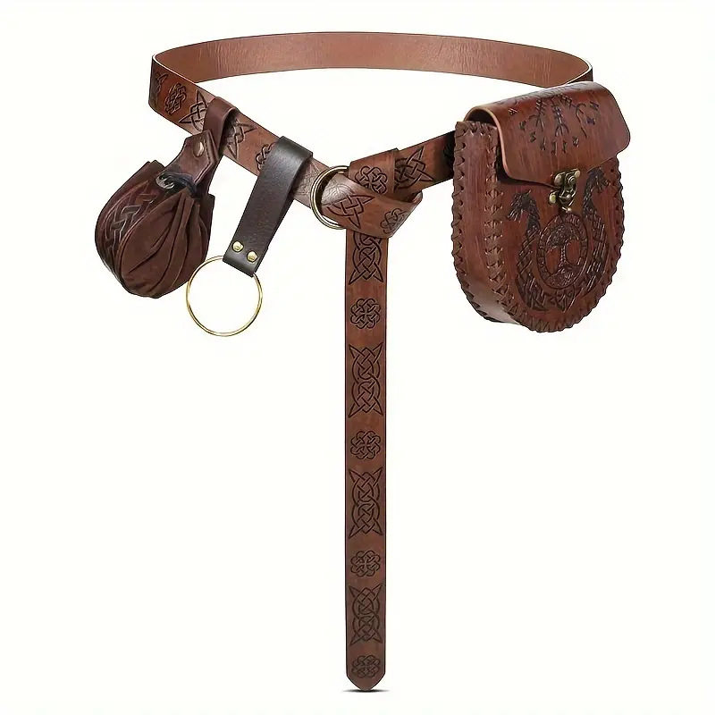 中世纪腰带套装腰包维京人复古零钱包 cosplay万圣节扮演