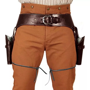 欧美中世纪蒸汽朋克西部牛仔左轮手枪枪套 cos舞台表演道具