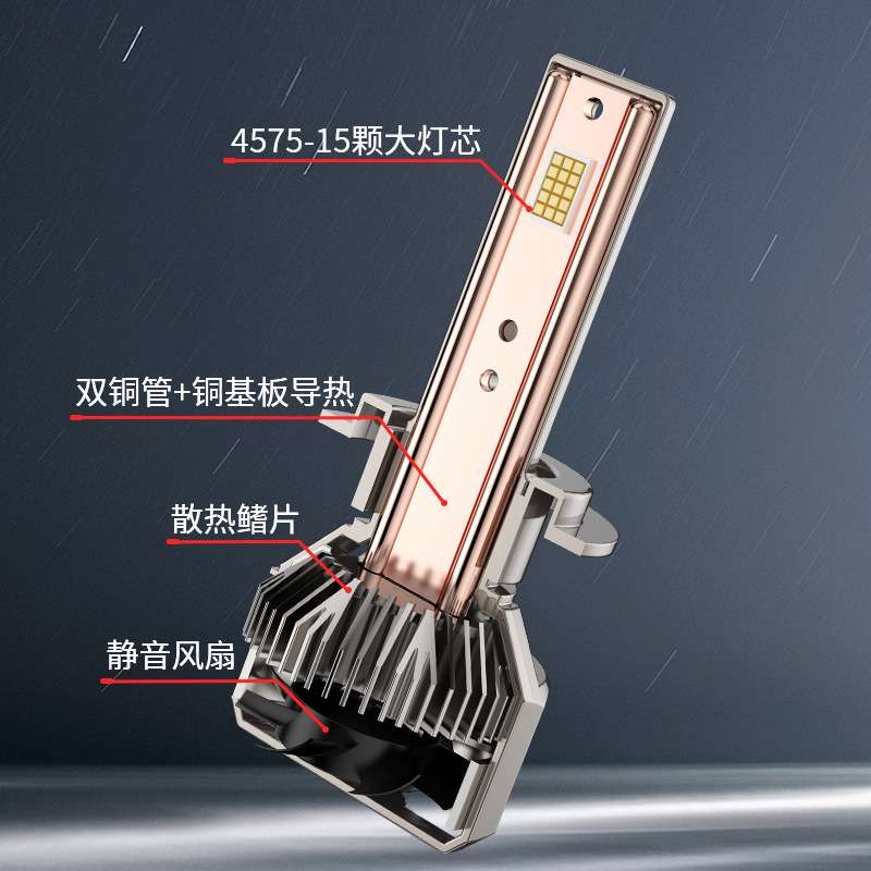 双铜管汽车led大灯改装汽车车灯超亮H4灯泡h7led灯汽车灯汽车大灯