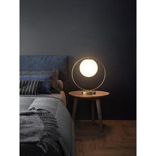 卧室床头台灯温馨浪漫创意轻奢简约时尚后现代北欧灯具全铜台灯