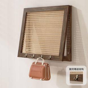 实木中古风电表箱遮挡装饰画盖板弱电箱遮丑带挂钩新中式电箱改造