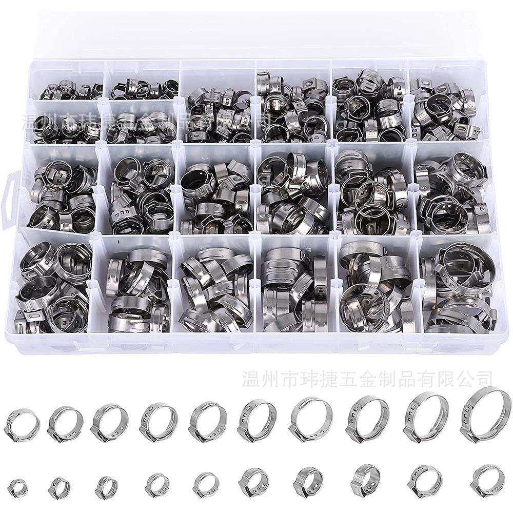 420PCS盒装单耳环箍不锈钢卡箍密封管夹20种规格单耳无极弹性箍圈,农机/农具/农膜,播种栽苗器/地膜机,淘宝优惠券,粉丝福利购,淘宝优惠卷