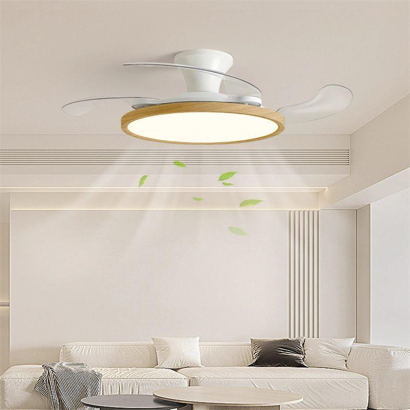 餐厅隐形风扇灯现代简约超薄电扇一体灯全光谱护眼餐桌饭厅吸顶灯