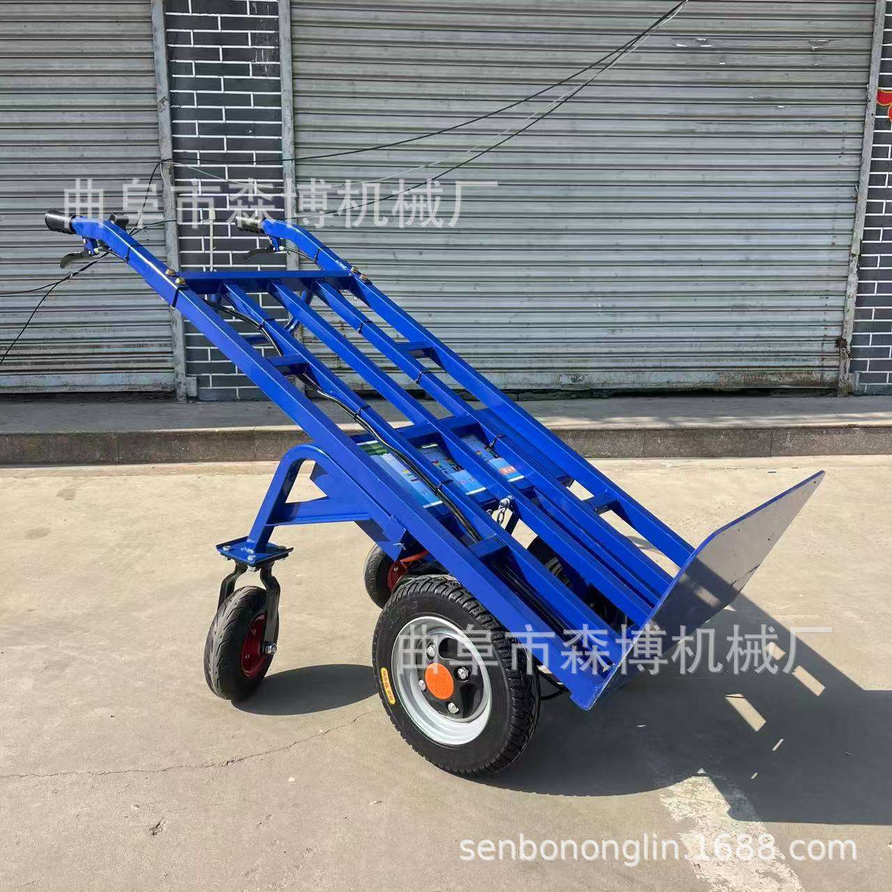 家用农用四轮手推车全自动搬运手推平板车仓储拉货手推电动鸡公车