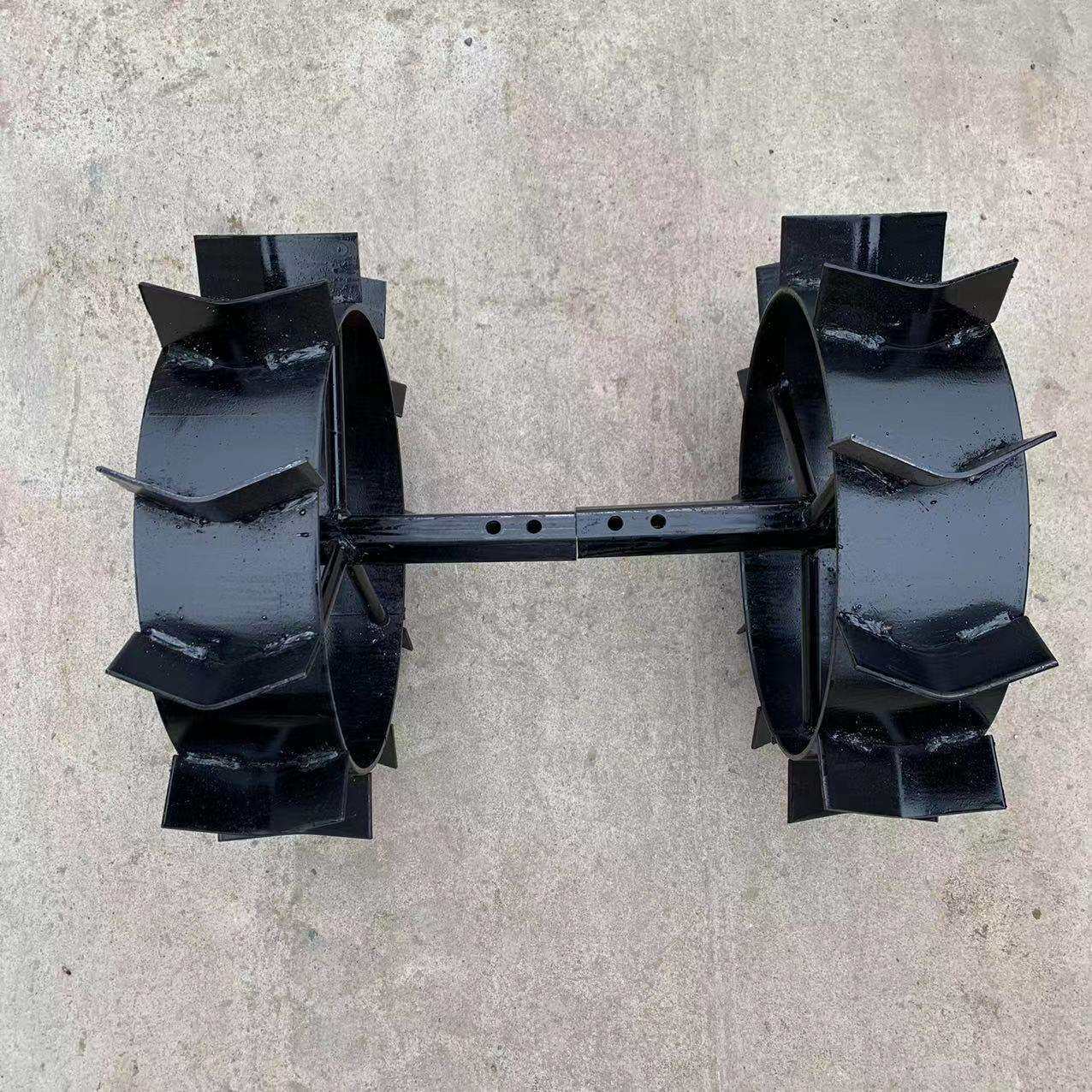 防滑铁轮开沟犁地防陷爬行行走铁轮子两驱四驱微耕机配件