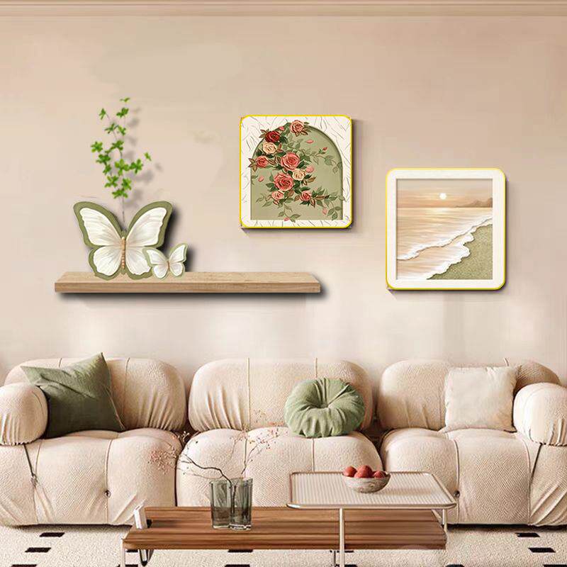 CS-024清新奶油风餐厅装饰画浪漫花海组合画高级感客厅挂画餐厅画