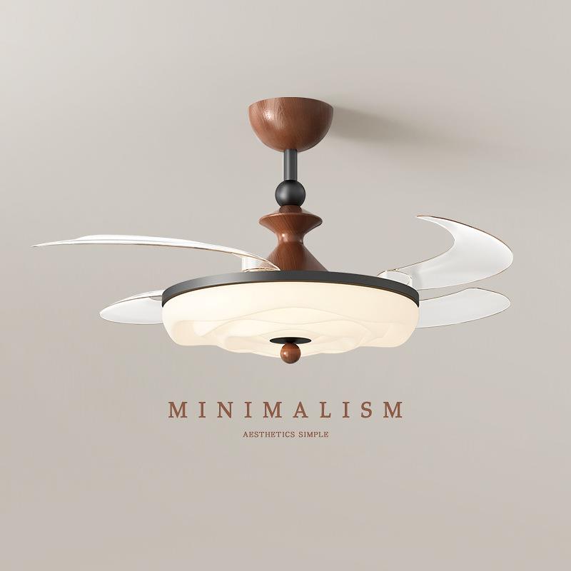 2025新款餐厅隐形风扇灯中古风遥控客厅卧室电扇大风力静音吊扇灯