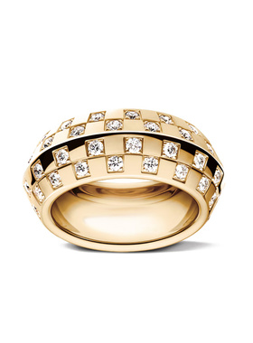 王鹤棣同款戒指 经典格纹戒指食指尾戒指环轻奢高级感小众百搭