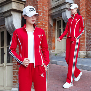 运动套装女时尚休闲卫衣跑步健身大码宽松2024秋冬广场舞服装新款