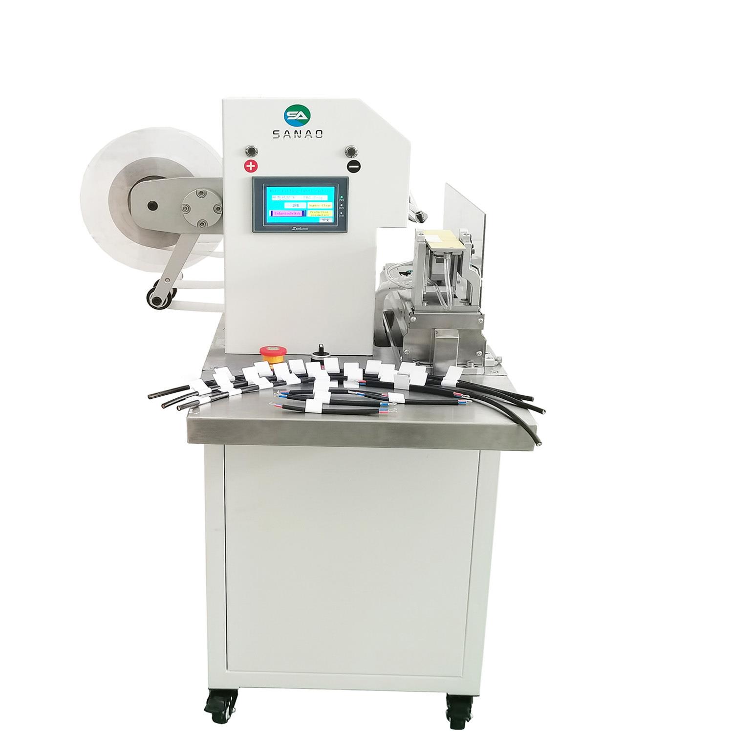 汽车线束贴标机电子线电源线数据线对折贴标机圆形工件贴标机