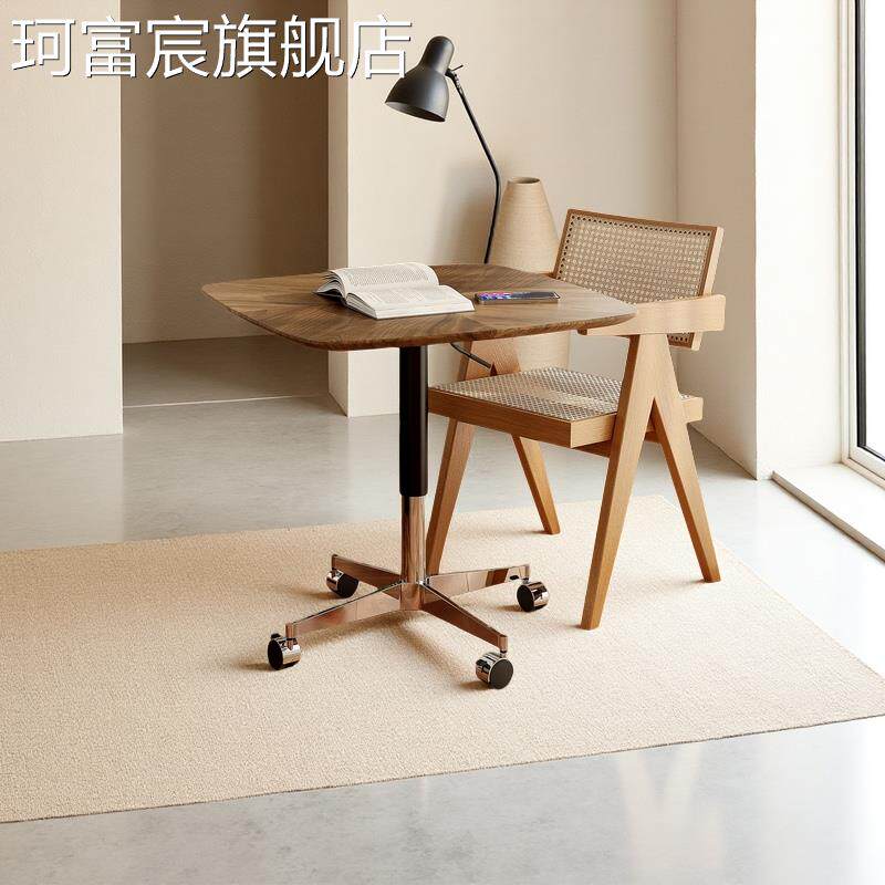 珂富宸胡桃木边桌意大利极简主义实木咖啡桌可移动简单沙发边小桌覆古风格小圆桌摆件饰品床笠拉车盖布