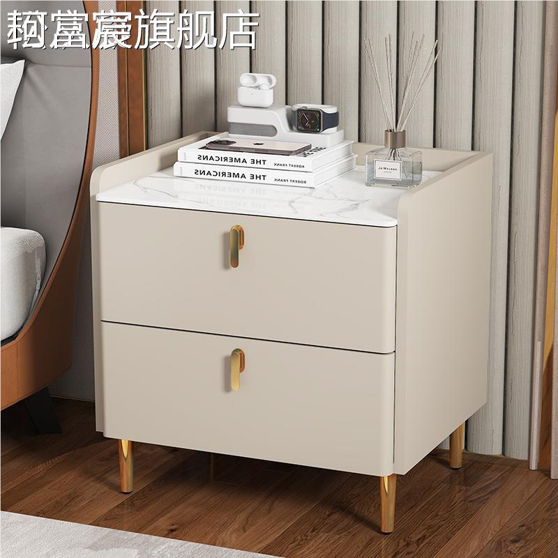 珂富宸实木 床 头 柜 小型家用卧室简约现代2024新款 床 边 柜 轻奢高级感收 纳 柜摆件饰品垫垫