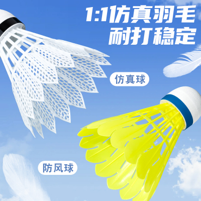 羽毛球比赛耐打防风不易学耐打飞球不易训练学生室外娱乐球仿真球