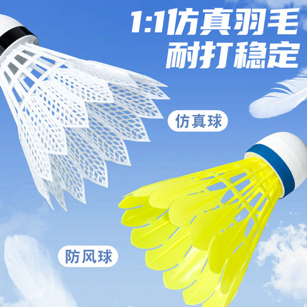 羽毛球比赛耐打防风不易学耐打飞球不易训练学生室外娱乐球仿真球