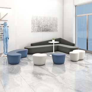 整形医院公司前台客户洽谈等候区异形卡座会展中心科技馆休息沙发