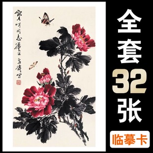 王雪涛牡丹花鸟专集水墨画单片临摹卡素材国画高清学习范本培训