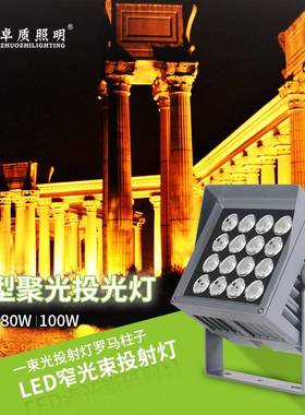 LED一束光投光灯 聚光投射灯16W45W80W120W 酒店外墙窄光束探照灯