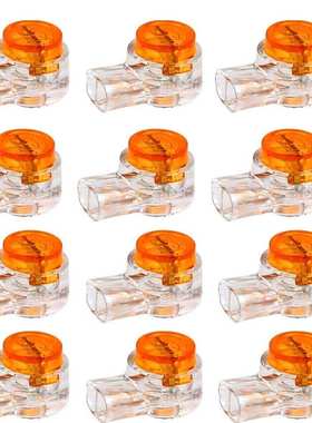 BUYGOO 200PCS 防水凝胶填充橙色透明按钮电话线连接器 UY 对接拼
