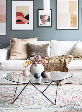 丹麦Pedrera茶几钢化玻璃极简轻奢现代北欧小户型客厅铁艺茶桌子