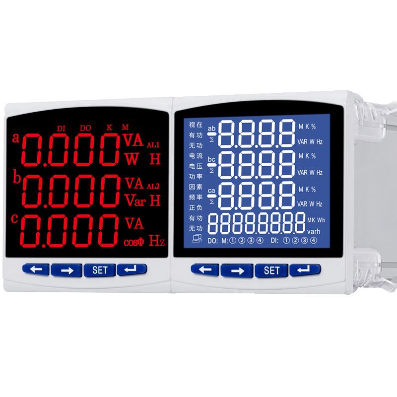 三相电流表三相电压表三相智能数显电流表量程变比可手动调电测