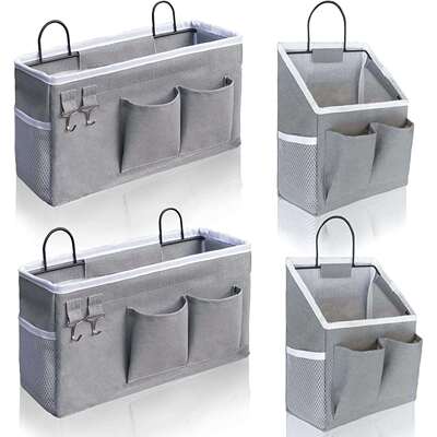 亚马逊新品床头储物挂袋家居收纳篮子小型壁挂式家居和露营收纳袋