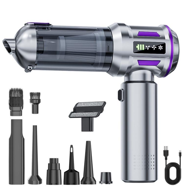 车载吸尘器无刷电机液晶显示屏电量吸尘器手持吸吹一体鼓风机跨境