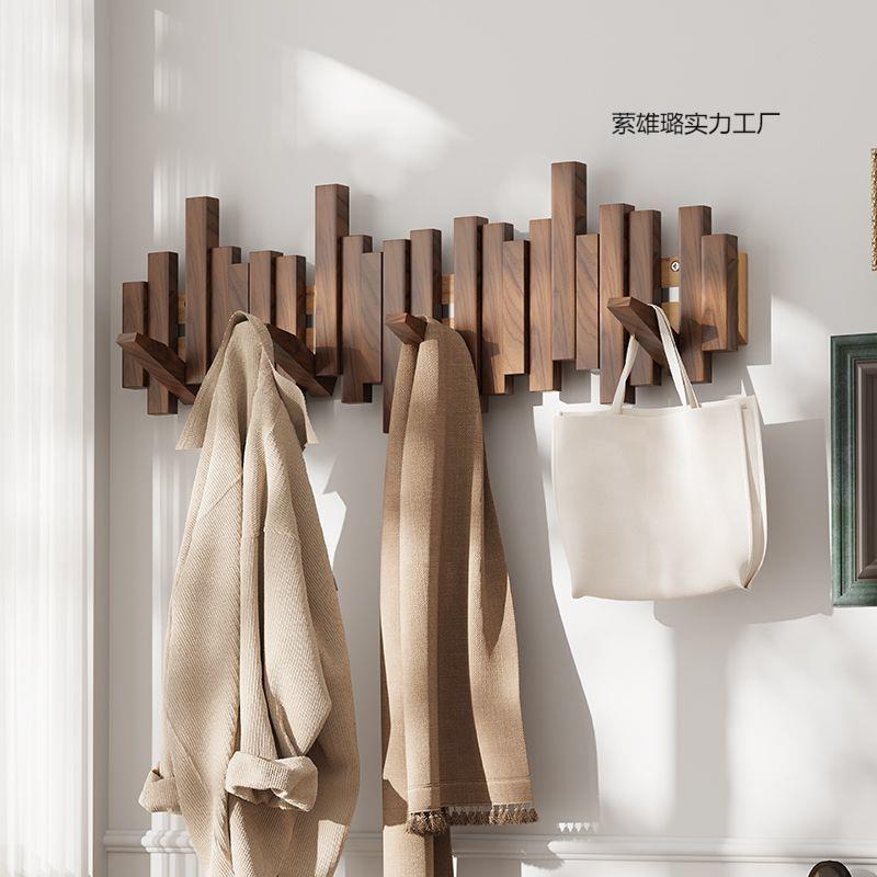 钢琴键挂衣架墙上壁挂进门玄关挂钩入户门衣服木质创意门后衣帽架