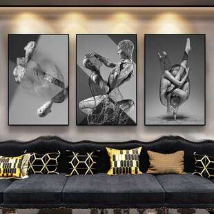 酒吧墙面装饰画艺术空山基酒店卫生间厕所挂画抽象人物画